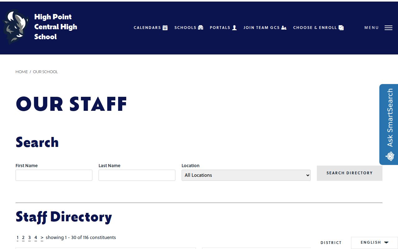 High Point people directories school staff roster